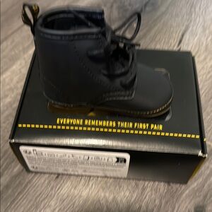 💜Dr Martens Airwair Infant Black Boots baby docs pink goth rock cool crib shoes